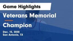 Veterans Memorial vs Champion  Game Highlights - Dec. 15, 2020