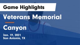 Veterans Memorial vs Canyon  Game Highlights - Jan. 19, 2021