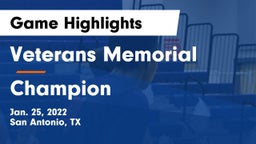 Veterans Memorial vs Champion  Game Highlights - Jan. 25, 2022