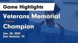 Veterans Memorial vs Champion  Game Highlights - Jan. 20, 2023