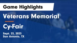 Veterans Memorial vs Cy-Fair  Game Highlights - Sept. 23, 2023