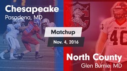 Matchup: Chesapeake vs. North County  2016