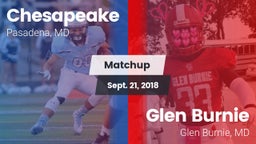 Matchup: Chesapeake vs. Glen Burnie  2018