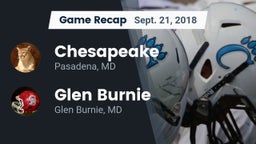 Recap: Chesapeake  vs. Glen Burnie  2018