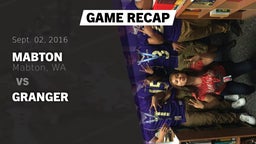 Recap: Mabton  vs. GRANGER 2016