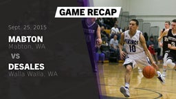 Recap: Mabton  vs. DeSales  2015