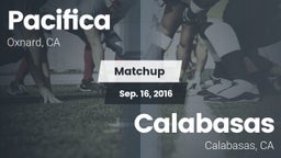 Matchup: Pacifica vs. Calabasas  2016