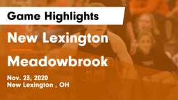 New Lexington  vs Meadowbrook Game Highlights - Nov. 23, 2020