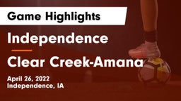 Independence  vs Clear Creek-Amana Game Highlights - April 26, 2022