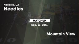 Matchup: Needles vs. Mountain View 2016