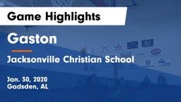 Gaston  vs Jacksonville Christian School Game Highlights - Jan. 30, 2020