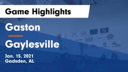 Gaston  vs Gaylesville  Game Highlights - Jan. 15, 2021