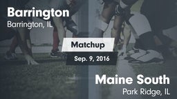 Matchup: Barrington vs. Maine South  2016