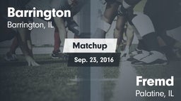 Matchup: Barrington vs. Fremd  2016