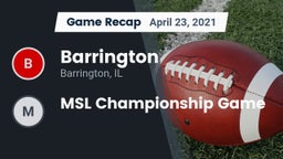 Recap: Barrington  vs. MSL Championship Game 2021