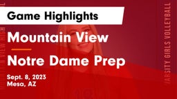 Mountain View  vs Notre Dame Prep  Game Highlights - Sept. 8, 2023
