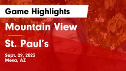 Mountain View  vs St. Paul’s  Game Highlights - Sept. 29, 2023