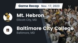 Recap: Mt. Hebron  vs. Baltimore City College  2023