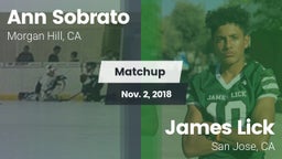 Matchup: Sobrato vs. James Lick  2018