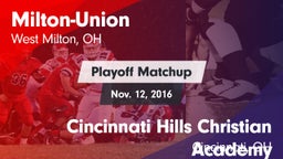 Matchup: Milton-Union vs. Cincinnati Hills Christian Academy 2016