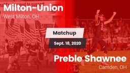 Matchup: Milton-Union vs. Preble Shawnee  2020