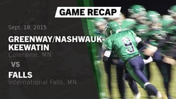 Recap: Greenway/Nashwauk-Keewatin  vs. Falls  2015
