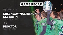 Recap: Greenway/Nashwauk-Keewatin  vs. Proctor  2016