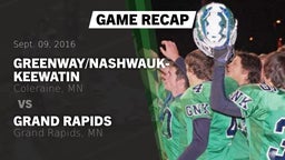 Recap: Greenway/Nashwauk-Keewatin  vs. Grand Rapids  2016