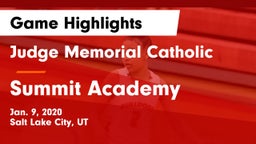 Judge Memorial Catholic  vs Summit Academy  Game Highlights - Jan. 9, 2020