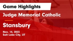 Judge Memorial Catholic  vs Stansbury  Game Highlights - Nov. 14, 2023