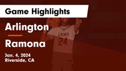 Arlington  vs Ramona  Game Highlights - Jan. 4, 2024