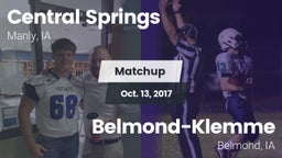 Matchup: Central Springs vs. Belmond-Klemme  2017