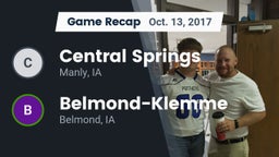 Recap: Central Springs  vs. Belmond-Klemme  2017