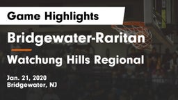 Bridgewater-Raritan  vs Watchung Hills Regional  Game Highlights - Jan. 21, 2020