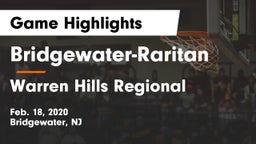 Bridgewater-Raritan  vs Warren Hills Regional  Game Highlights - Feb. 18, 2020
