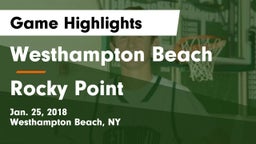 Westhampton Beach  vs Rocky Point  Game Highlights - Jan. 25, 2018