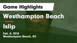 Westhampton Beach  vs Islip  Game Highlights - Feb. 8, 2018