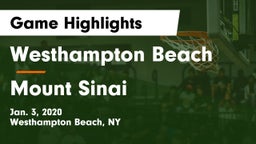 Westhampton Beach  vs Mount Sinai Game Highlights - Jan. 3, 2020