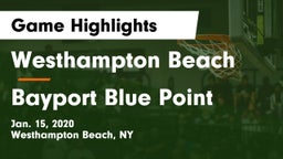 Westhampton Beach  vs Bayport Blue Point  Game Highlights - Jan. 15, 2020