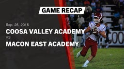 Recap: Coosa Valley Academy  vs. Macon East Academy  2015