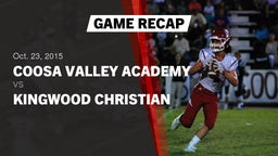 Recap: Coosa Valley Academy  vs. Kingwood Christian  2015