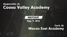 Matchup: Coosa Valley Academy vs. Macon East Academy  2016