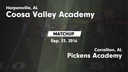 Matchup: Coosa Valley Academy vs. Pickens Academy  2016