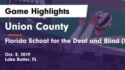Union County  vs Florida School for the Deaf and Blind (FSDB) Game Highlights - Oct. 8, 2019