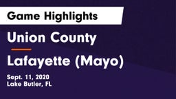 Union County  vs Lafayette (Mayo) Game Highlights - Sept. 11, 2020