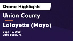 Union County  vs Lafayette (Mayo) Game Highlights - Sept. 15, 2020