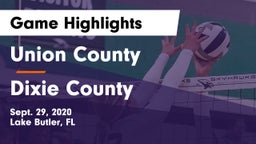 Union County  vs Dixie County  Game Highlights - Sept. 29, 2020