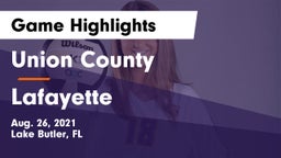 Union County  vs Lafayette  Game Highlights - Aug. 26, 2021