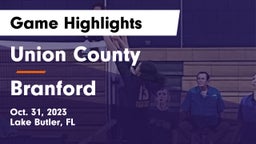 Union County  vs Branford  Game Highlights - Oct. 31, 2023