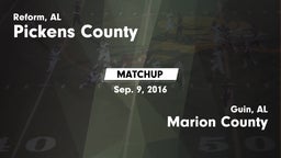 Matchup: Pickens County vs. Marion County  2016